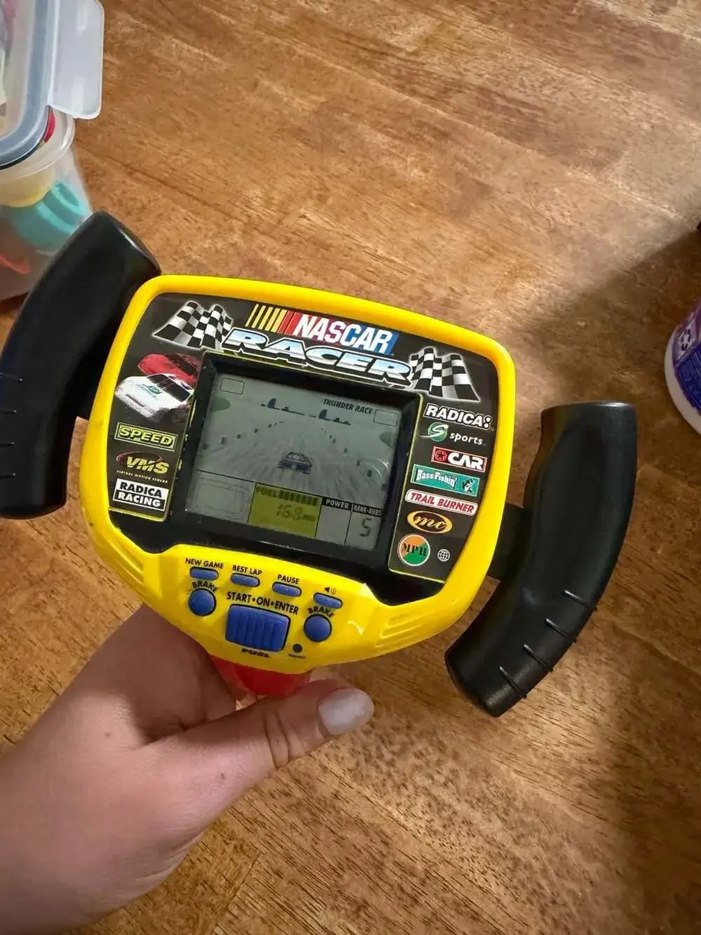 Vintage Radica NASCAR Racer Handheld Electronic Racing Game